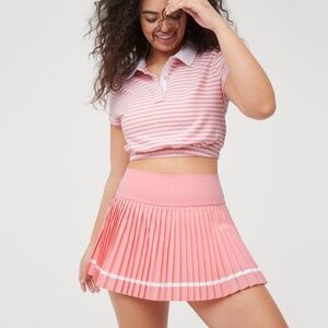 Offline By Aerie All Aces Pleated Tennis Skirt Skort in Pink Size Small